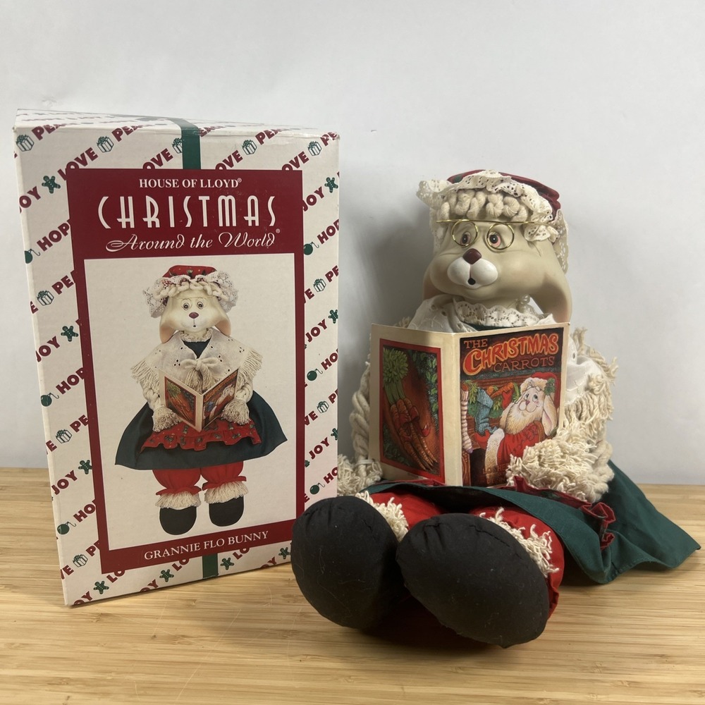House of Lloyd Christmas Around the World Grannie Flo Bunny 1996 New In box - Picture 1 of 9